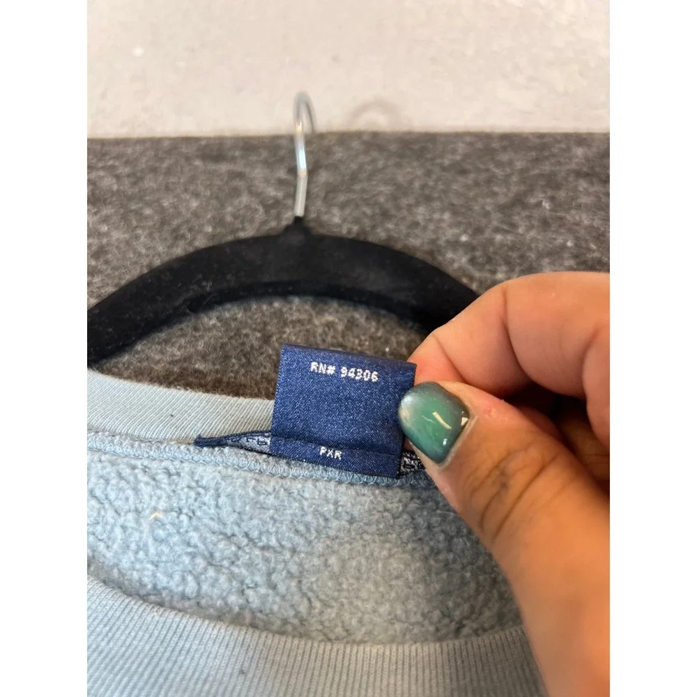 VTG 90s Polo Ralph Lauren Sport Crewneck Sweatshirt Womens Baby Blue Medium 80s